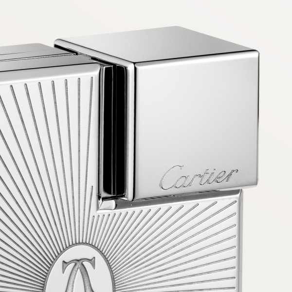 Encendedor cuadrado logo Doble C de Cartier motivo Soleil acabado paladio Metal, acabado paladio
